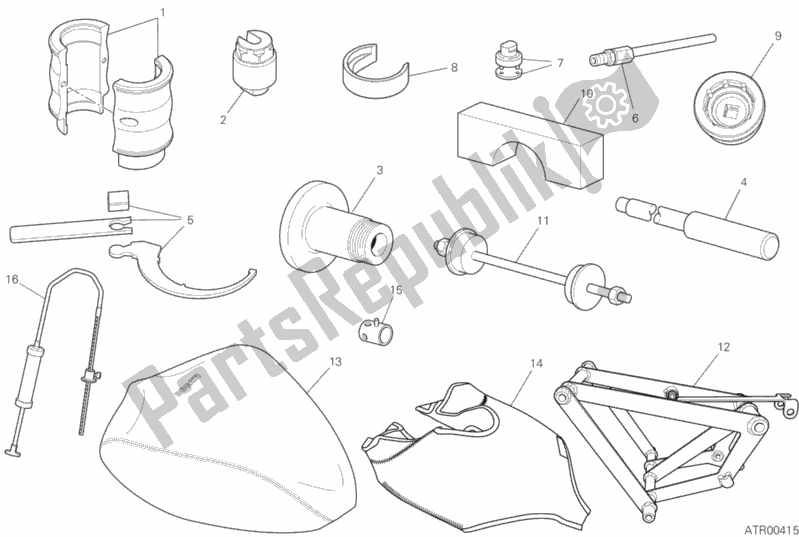 All parts for the Workshop Service Tools (frame) of the Ducati Streetfighter V4 USA 1103 2020